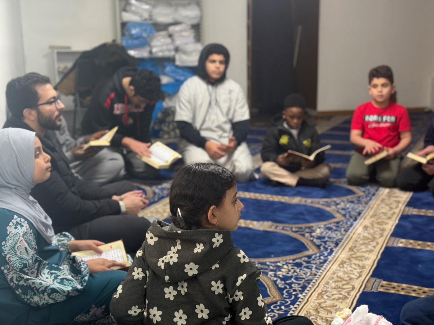 Children gathered for learning at Alnur Masjid