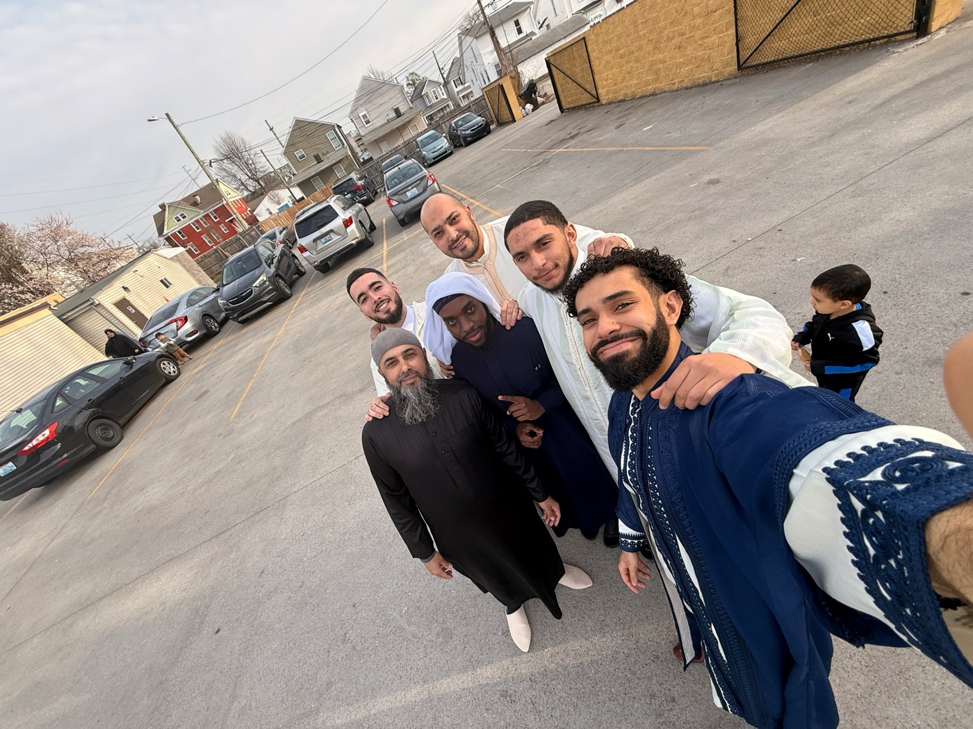 Community members outside Alnur Masjid