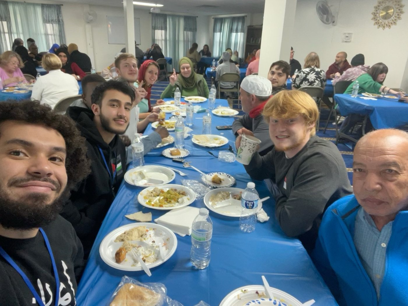 Community members gathered at Alnur Mosque